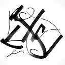 write the word BTS in light blue writing but make it look pretty  tattoo design idea