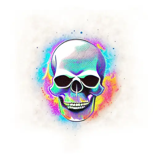 alamo skull fire tattoo design idea