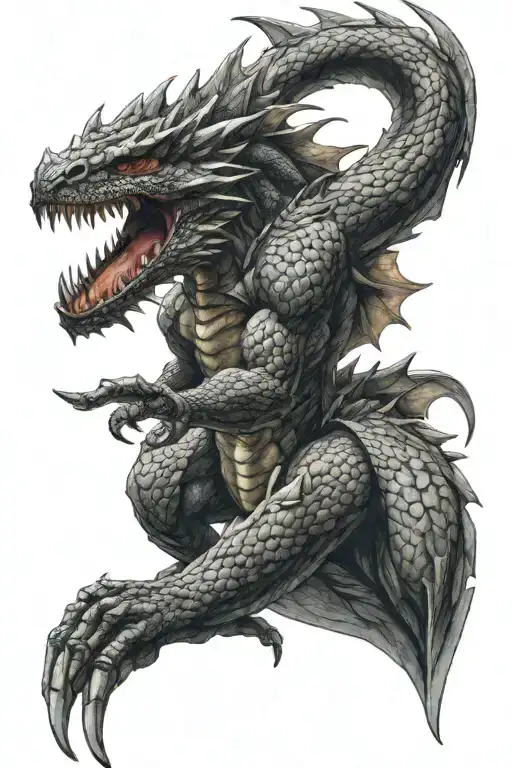 fatalis monster Hunter world tattoo design combining elements tattoo design idea