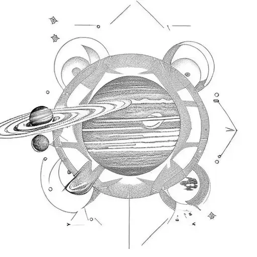 solar system tattoo design idea