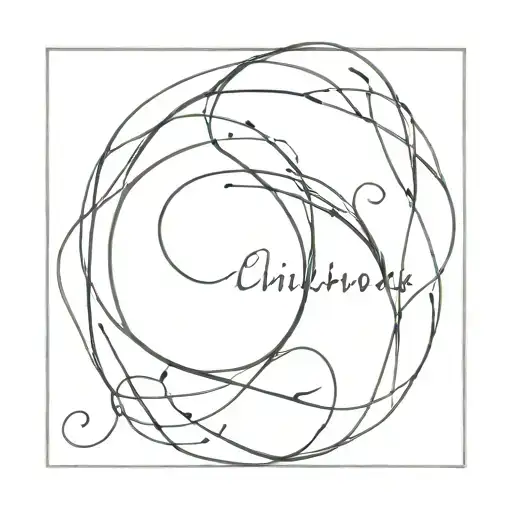 childs names intertwined tattoo design idea