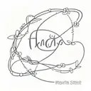 childs names intertwined tattoo design idea