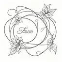 childs names intertwined tattoo design idea