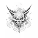 demon with smoke tattoo design idea