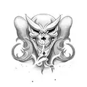 demon with smoke tattoo design idea