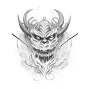 demon with smoke tattoo design idea