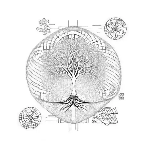 dna tree of life tattoo design idea