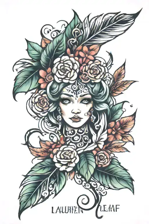Lauren leaf tattoo design idea