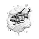 uh-60 blackhawk helicopter tattoo design idea