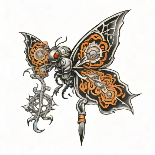 bio mechanic tattoo design idea