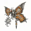 bio mechanic tattoo design idea