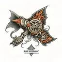 bio mechanic tattoo design idea
