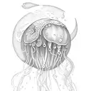 jellyfish with a moon tattoo design idea