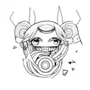 Nihilism, anime, doomer tattoo design idea