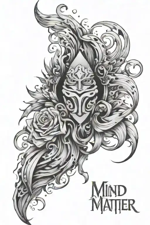 Mind Over Matter words making tattoo design idea