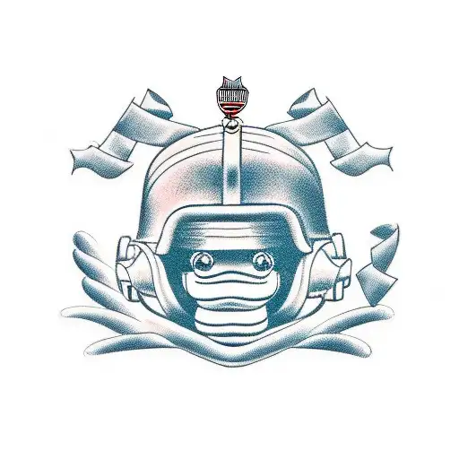 rubber duck with army helmet tattoo design idea