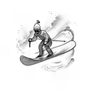 ski + surf + travel tattoo design idea