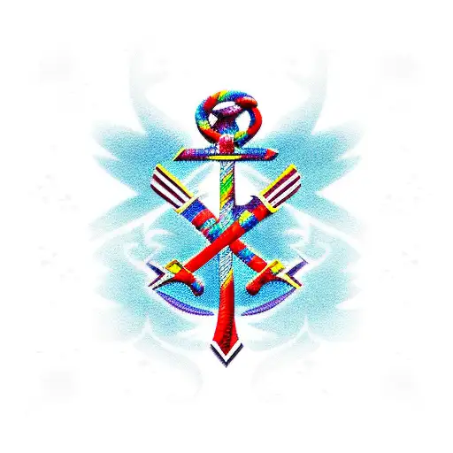 eagle anchor cross daughters tattoo design idea