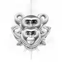 Three monkeys representing the personalities of you, your sister, and your brother tattoo design idea