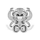Three monkeys representing the personalities of you, your sister, and your brother tattoo design idea