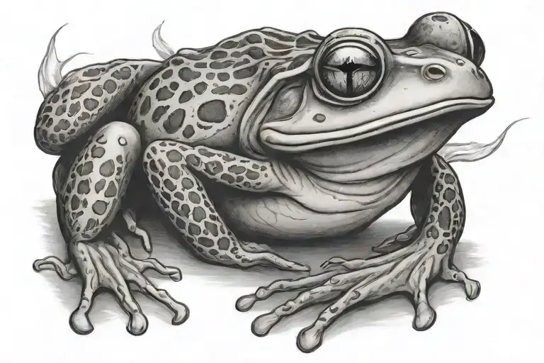 Frog smoking tattoo design idea