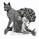 grunge family posing tattoo design idea