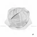 A volleyball player diving for a ball in front of a stunning aurora borealis background tattoo design idea