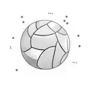 A volleyball player diving for a ball in front of a stunning aurora borealis background tattoo design idea