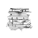 A collection of academic books stacked on top of each other, forming a mesmerizing pattern tattoo design idea