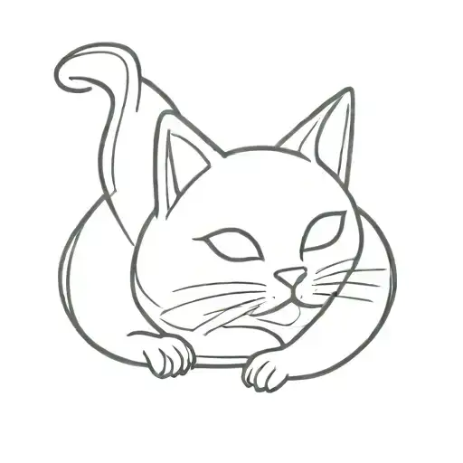 cute cat line tattoo design tattoo design idea