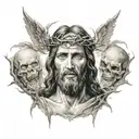 jesus or hell tattoo design idea