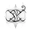 A letter with N and number 7 tattoo design idea