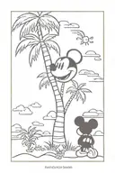 palm tree and mickey mouse tattoo design idea