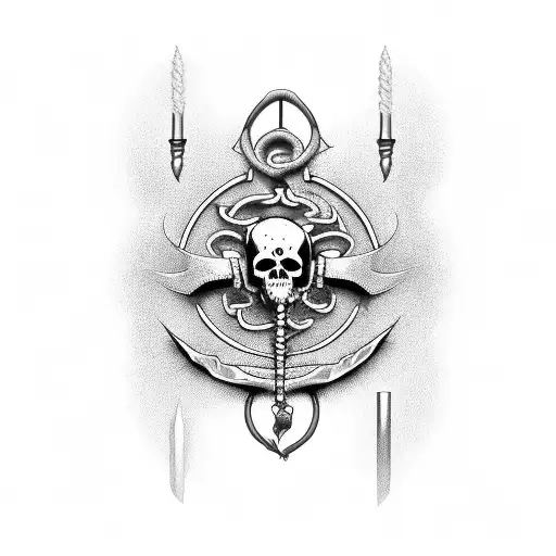 death, rod of Asclepius, hero, fight, healthcare, medical tattoo design idea