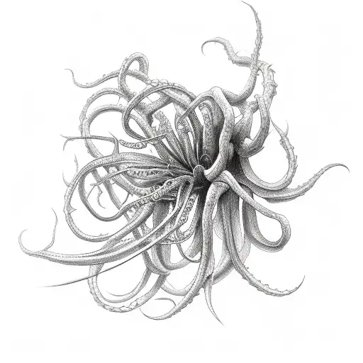 medusa black ink, spider lilies in red ink tattoo design idea