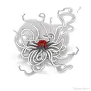 medusa black ink, spider lilies in red ink tattoo design idea