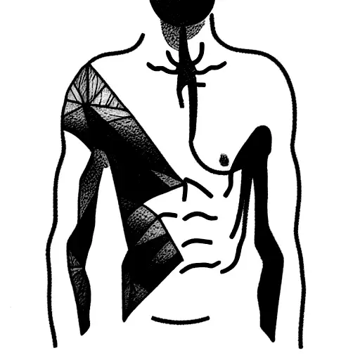 male torso with plants coming from it tattoo design idea