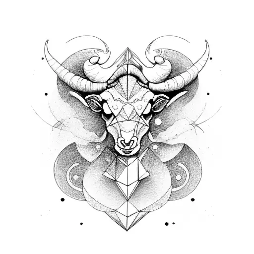 aries capricorn signs tattoo design idea