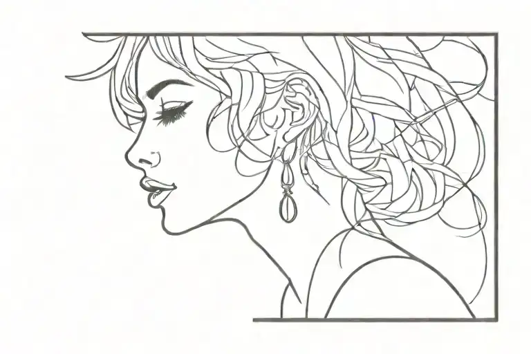 forever young woman tattoo design idea