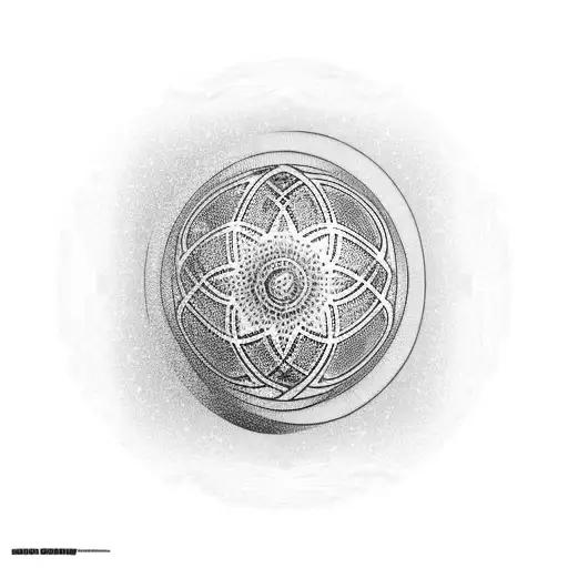 spherical oya rebirth orisha upper arm  tattoo design idea