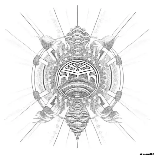 spherical obatala orisha upper arm  tattoo design idea