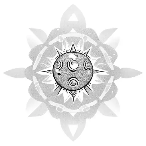 spherical Orisha oya upper arm  tattoo design idea