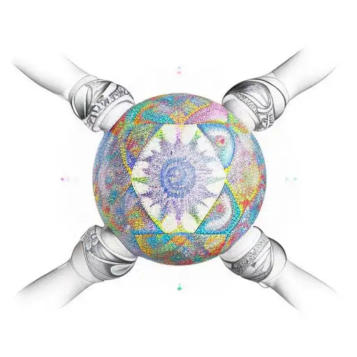 spherical Orishas upper arm  tattoo design idea