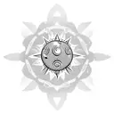 spherical Orisha oya upper arm  tattoo design idea