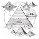 pyramids eye of ra aliens stars ocean  galaxies  tattoo design idea