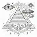 pyramids eye of ra aliens stars ocean  galaxies  tattoo design idea