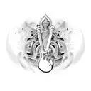 the name "kirti" on a guitar  tattoo design idea