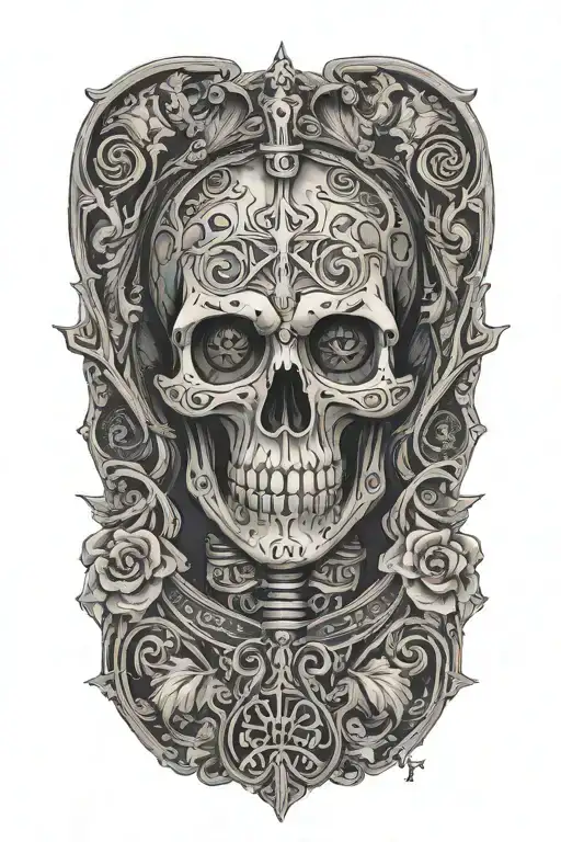 Hamlet Shakespeare biseds a skeleton tattoo design idea