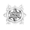 alchemical symbol of mastering neural networks  tattoo design idea