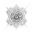 alchemical symbol of mastering neural networks  tattoo design idea